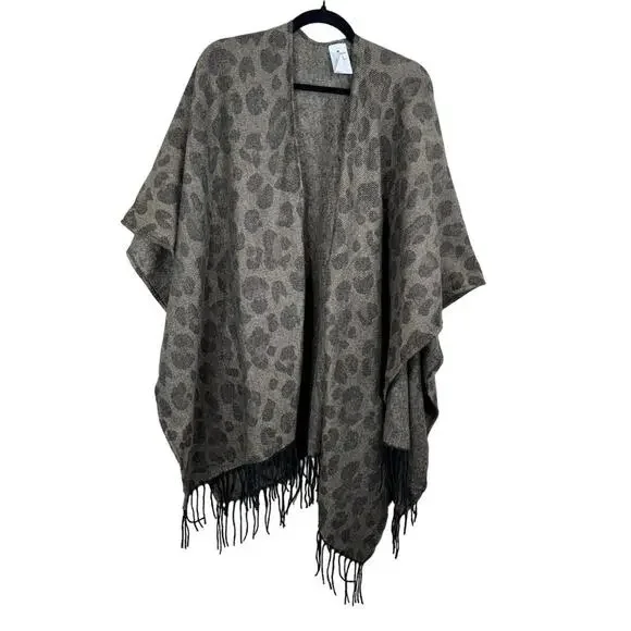 Woolrich Women's Animal Print Cozy Blanket Wrap Scarf Fringe‎ Trim