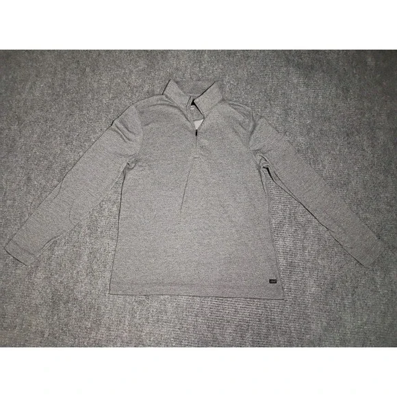 Greg Norman Men's Gray And Black Quarter Zip Sweater Size Medium