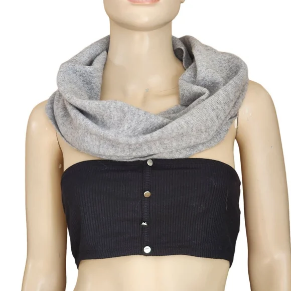 SOFIA CASHMERE Gray Cashmere Neck Warmer One‎ Size Scarf