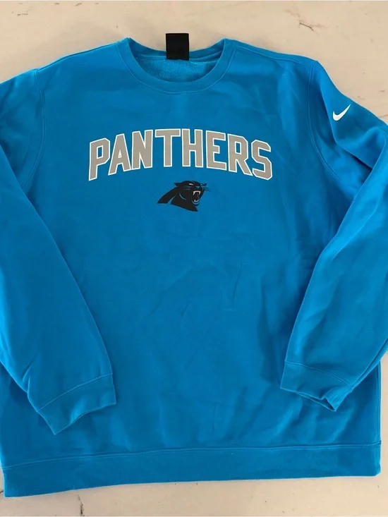 Carolina Panthers Sweatshirt Crewneck Men 2XL Blue Nike NFL XXL