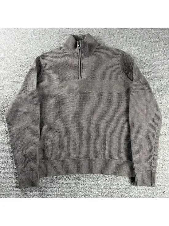 Jack Spade New York Loose Knit 1/4 Zip Sweater Beige Men’s Size Large