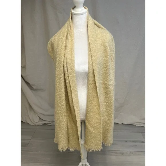 Quiet Luxury Boucle Knit Boho‎ Scarf Cream 76