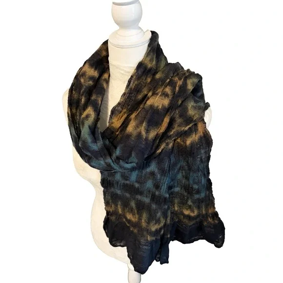 Asian Eye Soft Wool Silk Blend‎ Rectangle Scarf Shawl 61