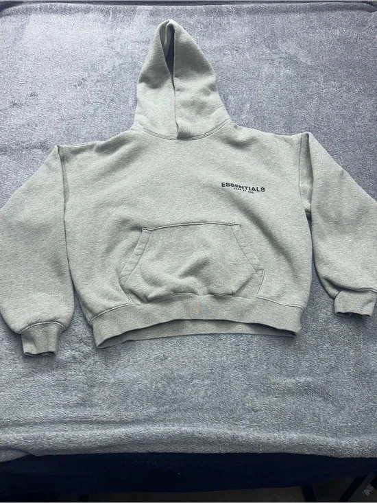 Essentials Men’s Gray Crewneck Hoodie Sweatshirt