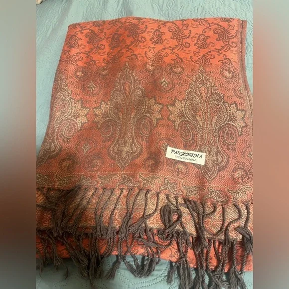 Paisley Fringe Scarf 100‎ pashmina