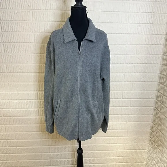NWT J. Crew Men's Sz L Heather Gray Cotton Milano-Stitch Coach Sweater Jacket