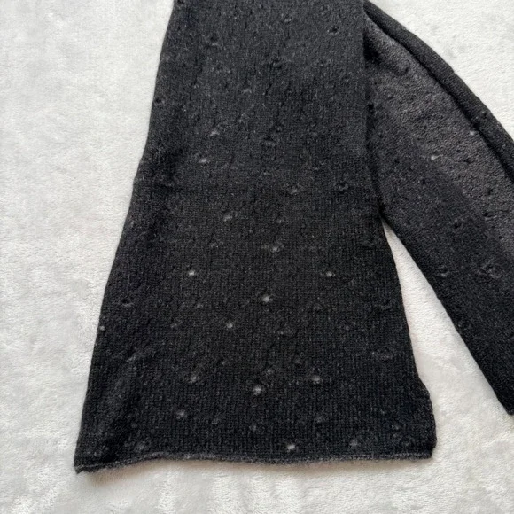 Eileen Fisher 100% Cashmere Pointelle Knit Rectangle Slim Scarf 69