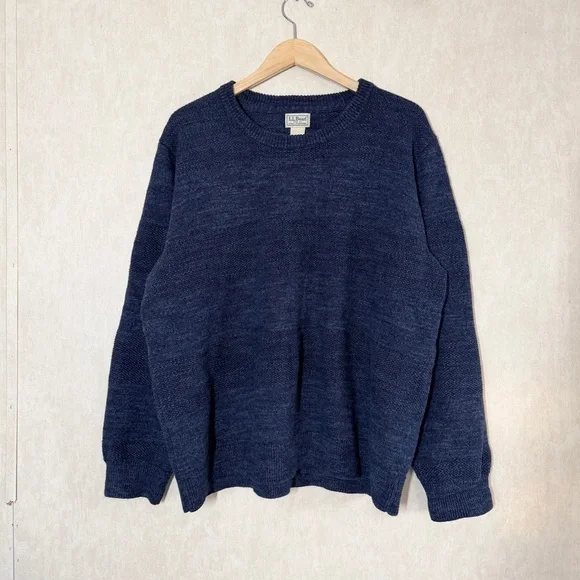 L.L. Bean Men’s Crewneck Pullover Sweater Cotton Longsleeve Classic in Blue XXL