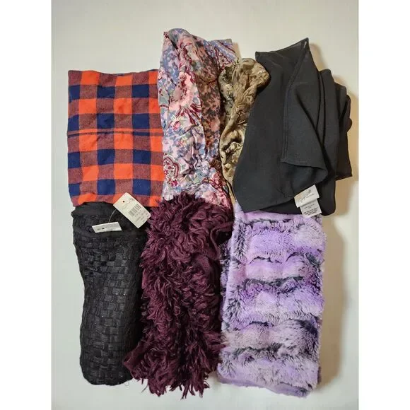 Women’s Scarf & Wrap Bundle Lot 7 Pieces Mixed Styles & Brands