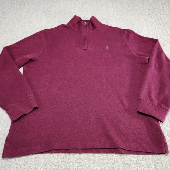 Polo Ralph Lauren 1/4 Zip Sweater Men Large Estate Rib‎ Cotton Minimal Luxury