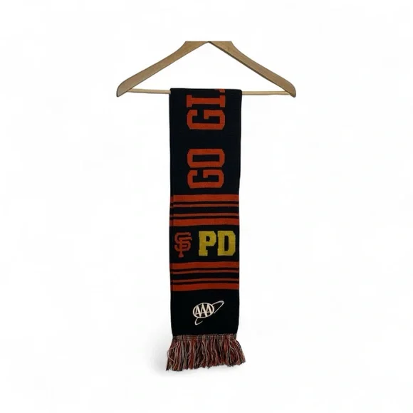 SF San Francisco Giants Black and Orange Scarf with SFPD Law enforcement Logo