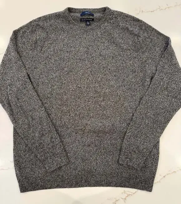 1901 Men's Gray Marled 90% Wool 10% Cashmere Crewneck Sweater