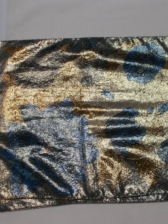 Women's metallic scarf in blue & beige colors, 54
