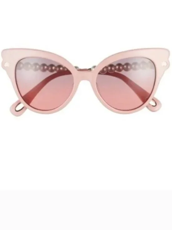 Lele Sadoughi Chelsea Sunglasses Blush Pink Pearl Cateye Hard To Find HTF