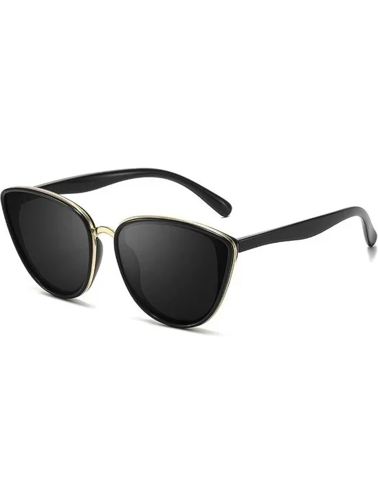 Trendy Gold-Rimmed Cat Eye Sunglasses for Women | Soft, Stylish UV Protection