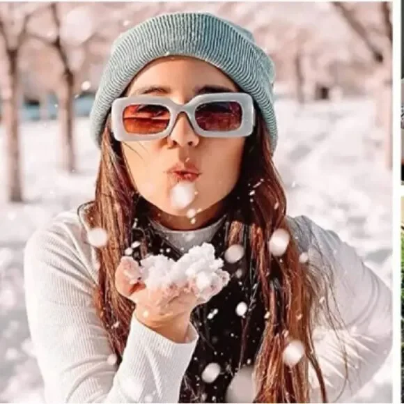 Baby Blue Chunky Square Sunglasses