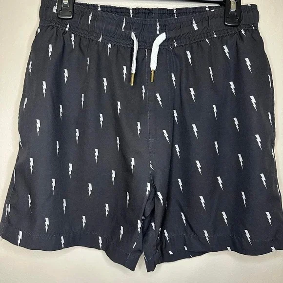 Trunks Surf & Swim Mens Compression Swim Shorts Black Lightning Bolt M