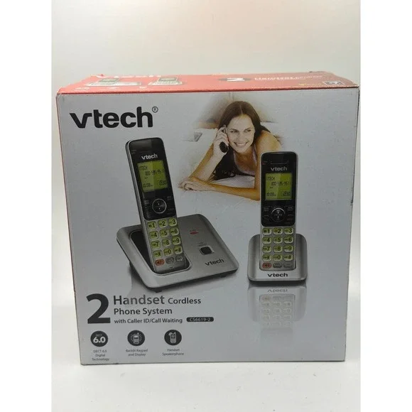 VTech CS66192 Dual Handsets Single Line Cordless Phone open box