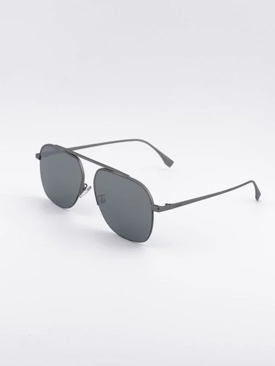 Fendi FE40005U 15C Unisex Sunglasses Ruthenium Aviator Frame, Mirror Lenses