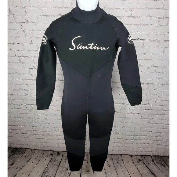 Santiva Water Sports Black Long Sleeve Full Body Wetsuit Beach Size Medium M