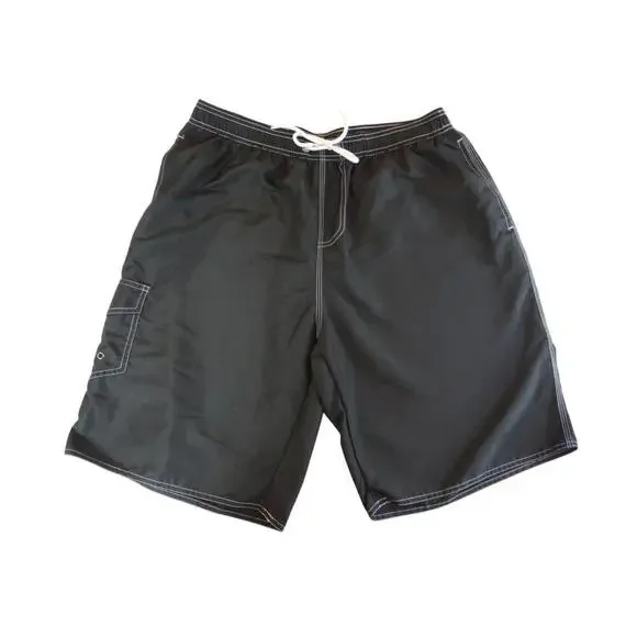 High-Quality Black Nylon‎ Swim Shorts - XL