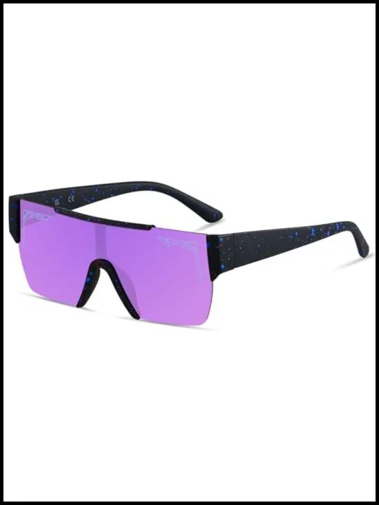Square Flat Top Shield Sunglasses UV400 Protection Unisex Adults