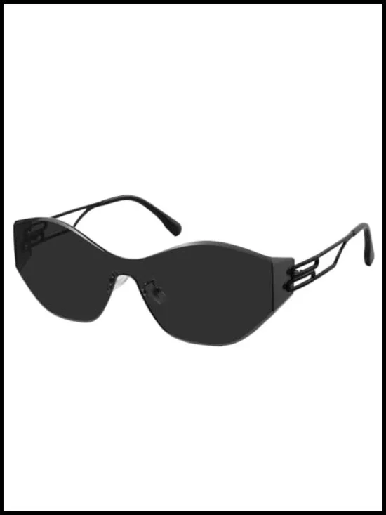 Y2K Rimless Shield Sunglasses Womens Wrap Around Futuristic Cyberpunk Streetwear