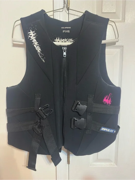 Hyperlite Men's Black Swim Vest with Pink Accent
