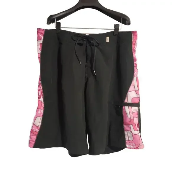 Dragonfly Mens Vintage Board Shorts Size 38 Retro Mod 70s Art Deco Swim Trunk