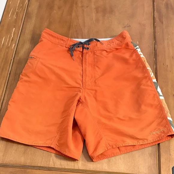 Patagonia Men's Vibrant Nylon Orange Board Shorts Size 32