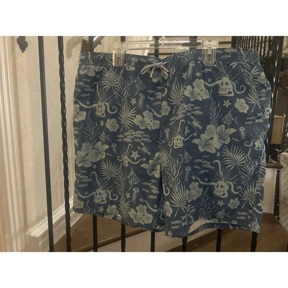 Men's Size 2XL Peter Millar Swimsuit Trunks Blue Seaside Collection 