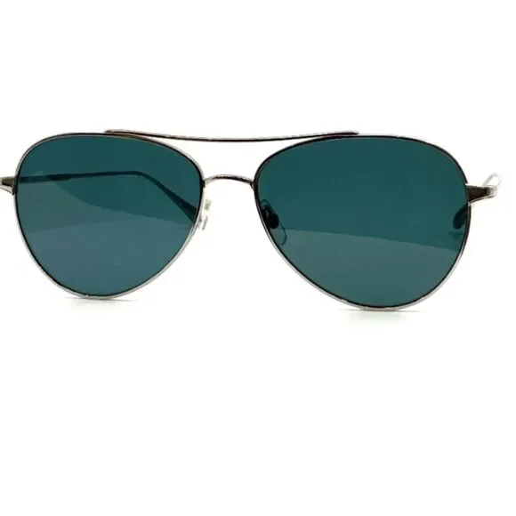 RARE! Garrett Leight Culver Silver Aviator Sunglasses