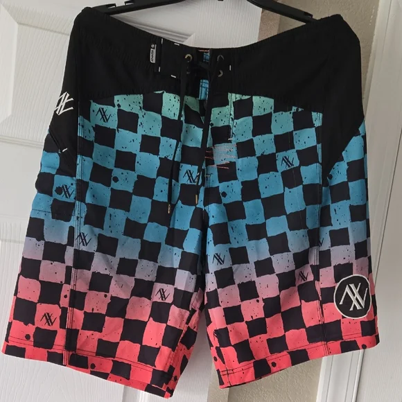 Men's Multicolor Checkered‎ Swim Shorts