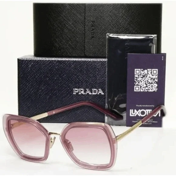 NWT Prada 53YS Buganville Opal Square 53mm Sunglasses