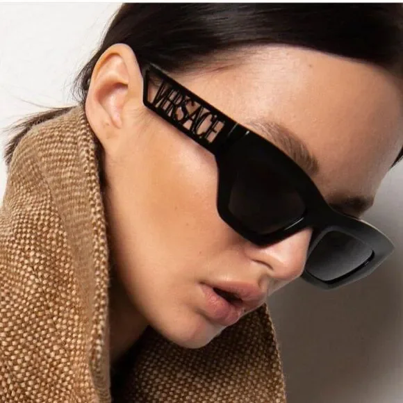 SALE! NEW Versace VE4432U 523287 Black Dark Grey Cat Eye Women Sunglasses
