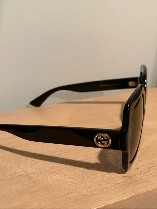 Gucci Black Sunglasses with Gold GG Accent