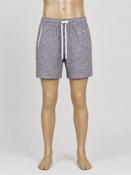 Goodfellow & Co Blue and Red Geometric Swim Trunks