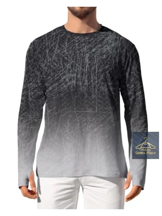 Men's UPF 50+ Long Sleeve Rash Guard UV Protection Sun Shirt Quick Dry