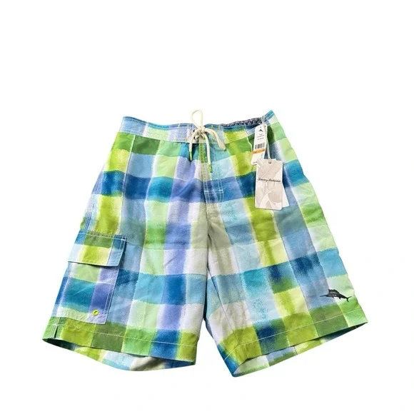 Tommy Bahama Baja Harbor Maui Blue Cove Men Swim Trunks Small ST924543 NWT