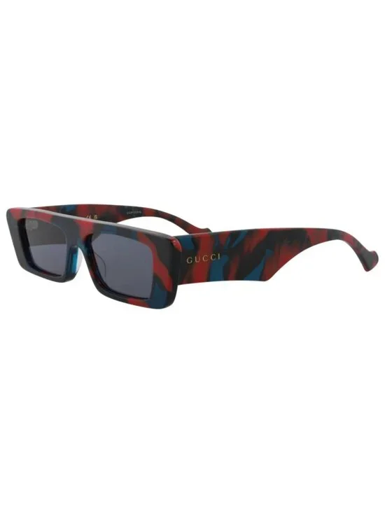 New Gucci Women's Sunglasses Square Rectangle Recycled Acetate Frame Mens Havana