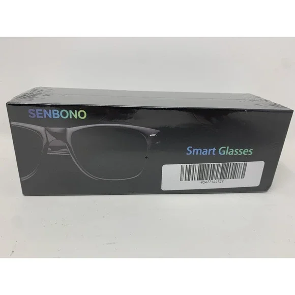 Senbono Black‎ Square Smart Sunglasses Model E13 Mirror Frame New In Box