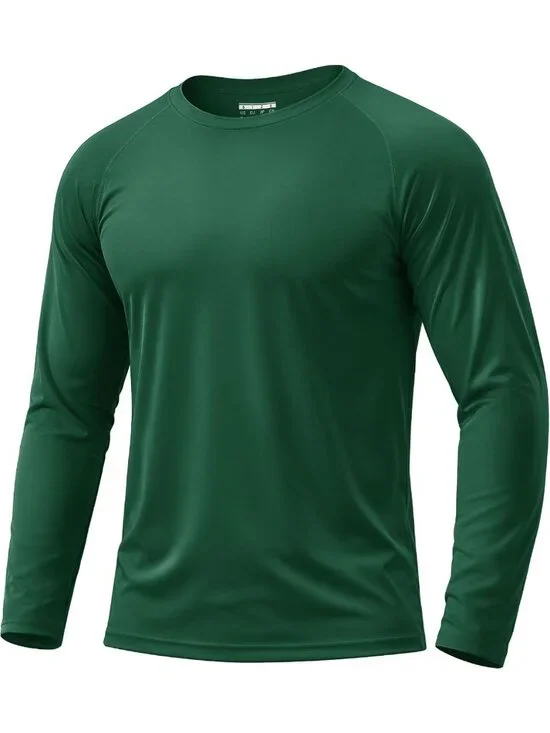 Men's UPF 50+ Sun Protection Long Sleeve Quick Dry Swim T-Shirt Rash Guard