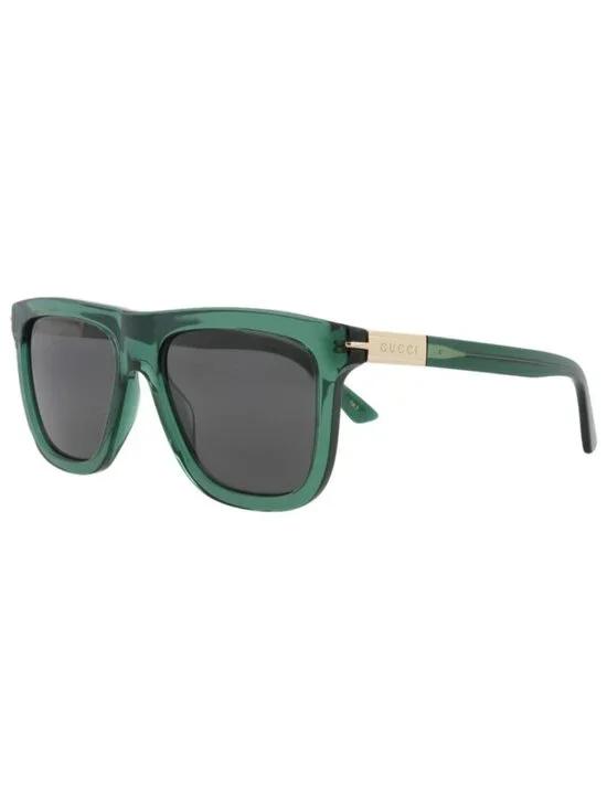 New Gucci Women's Sunglasses Square Rectangle Recycled Acetate Frame Mens Green