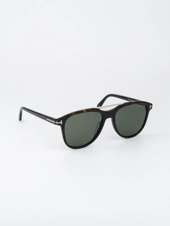 Tom Ford DAMIAN-02 Women Sunglasses Havana Green Pilot FT1098 52N NEW AUTHENTIC