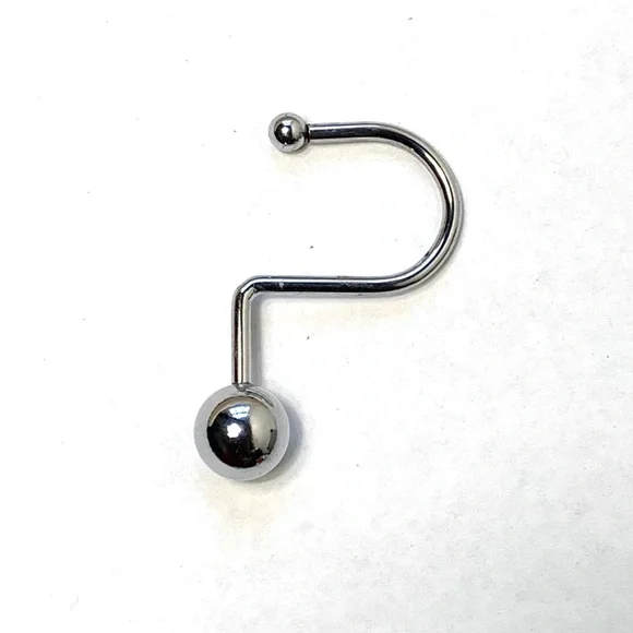 Shower Curtain Hooks, Metal Ball with nickel finish.