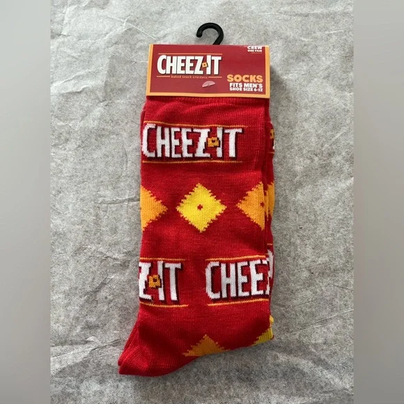 Cheez It Crackers Socks Fits Men’s Size 6-12