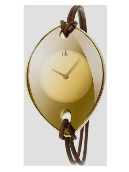 ✨NEW Luxe Calvin Klein Suspension CK Bronze Dial Women Watch Swiss Quartz K33235