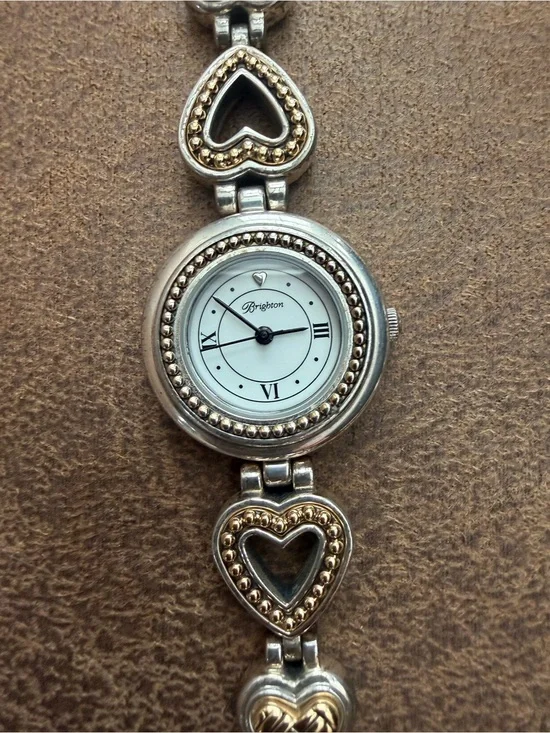 Brighton Two-Tone Heart Bracelet Watch - Silver & Gold - NEW BATTERY