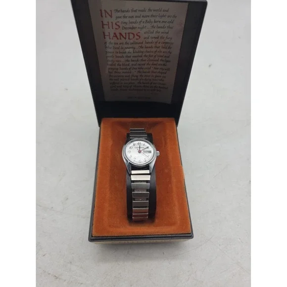 Vintage Ladies Slim Criterion Quartz Watch W/ Box - New Battery Tested WORKING