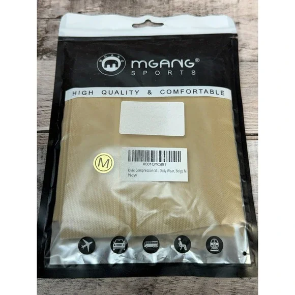 MGANG Sports Knee Compression Sleeve Daily Wear‎ Beige Medium